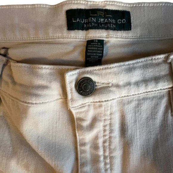 Lauren Ralph Lauren Women’s Size 16 Khaki Straight Leg Basic Light Ivory/Khaki - Picture 4 of 9